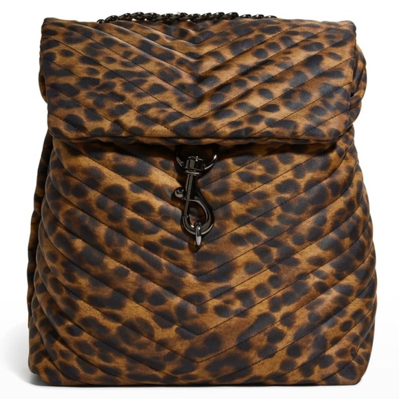 Rebecca Minkoff Edie Leopard Backpack NWT Quilted Chain Bag main image 15